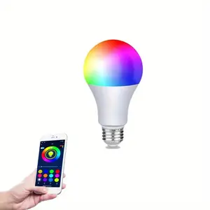 RGB LED Bulb, Smart App Control LED Bulb with App Control, Music Sync LED Bulb, 9W 800LM Decorative Light for Home Living Room Bedroom ( Not Support Alexa For Google/WiFi)
