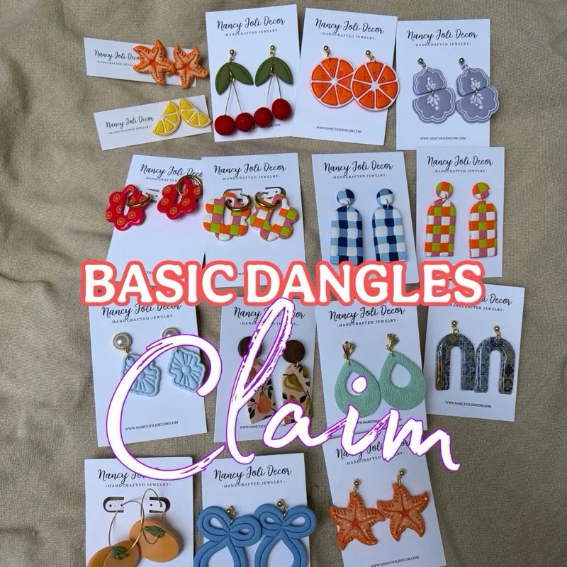 YOU CLAIM LIVE: Basic collection dangle polymerclay earrings hypoallergenic stainless steel sensitive skin safe lightweight