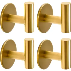 4Pack Towel Hooks for Bathroom Wall Mount Towel Holder,Stainless Steel Heavy Duty Door Hanger Towel Hook for Kitchen, Bedroom,Hotel,Pool,Coats - Gold - Tools & Hardware.