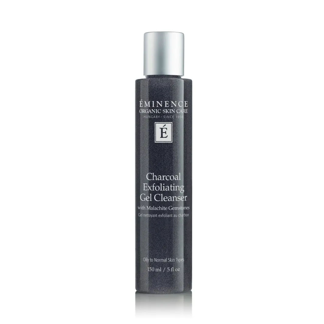 Eminence Organics Charcoal Exfoliating Gel Cleanser, Gentle Facial Formula with Peppermint, Pore-Cleansing & Moisture-Retaining Benefits