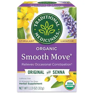 Traditional Medicinals Tea, Organic Smooth Move, Relieves Occasional Constipation, Senna, 16 Tea Bags