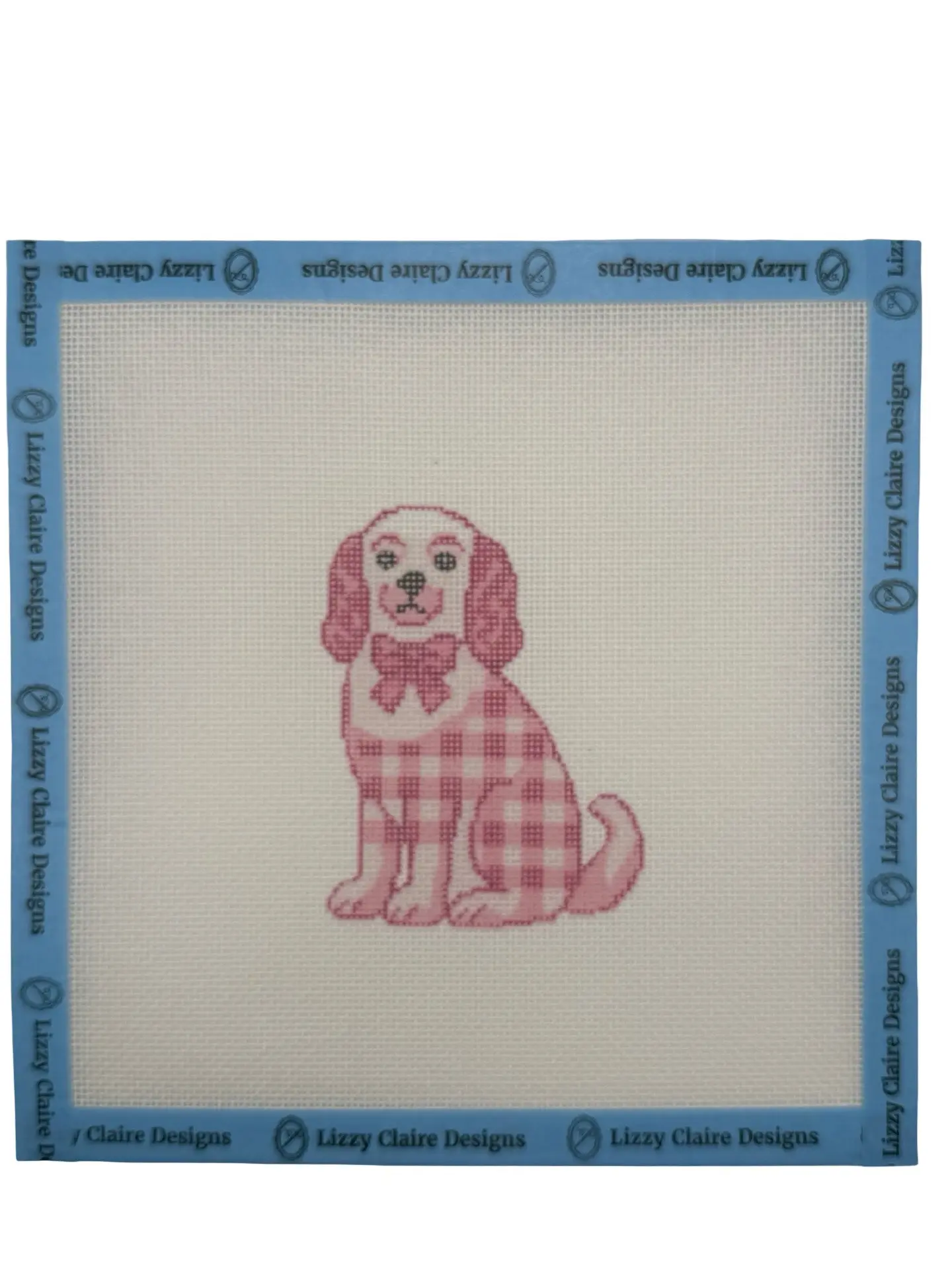 Pink Staffordshire Dog - 18 mesh - 8 x 8 - Needlepoint Canvas