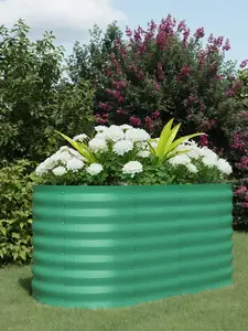 Gaomon Galvanized Steel Raised Garden Bed - 4x2x2Ft Elevated Planter Box for Indoor/Outdoor Vegetables and Herbs, No-Bend Design, Rust-Proof Coating, Tool-Free Assembly, Green
