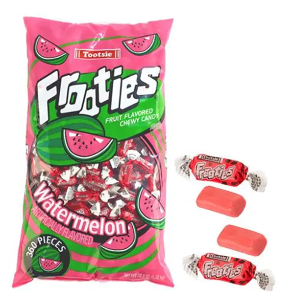 Frooties Watermelon Candy, 360-Piece Bag (38.8oz Net Wt.) - Corn-Infused, Salt-Enhanced, Sweet & Tangy, Low Fat, Artificial Colors & Sugar Bonbons, 12-Month Ambient Cupboard Storage Snack