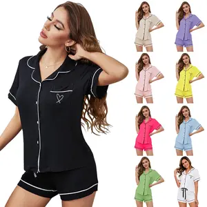 Women's Summer 2-Piece Loungewear Set - Open Front Shirt + Short Sleeve Top + Shorts, Ultra-Breathable Relaxed Fit for Home/Casual Outing/Sleep, Gift for Her