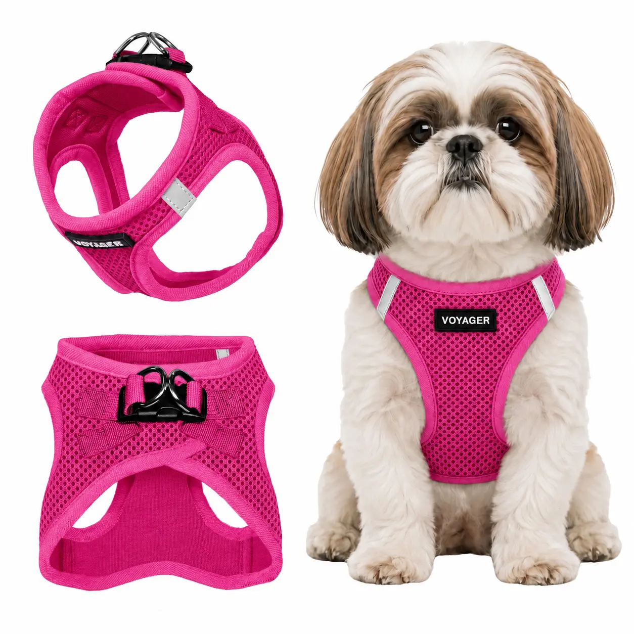 Voyager Step-In Air Dog Harness No Pull - Breathable All Weather Mesh, Lightweight Adjustable Vest for Small Medium Dogs - Reflective, Triple Security, Easy Step-In Design by Best Pet Supplies