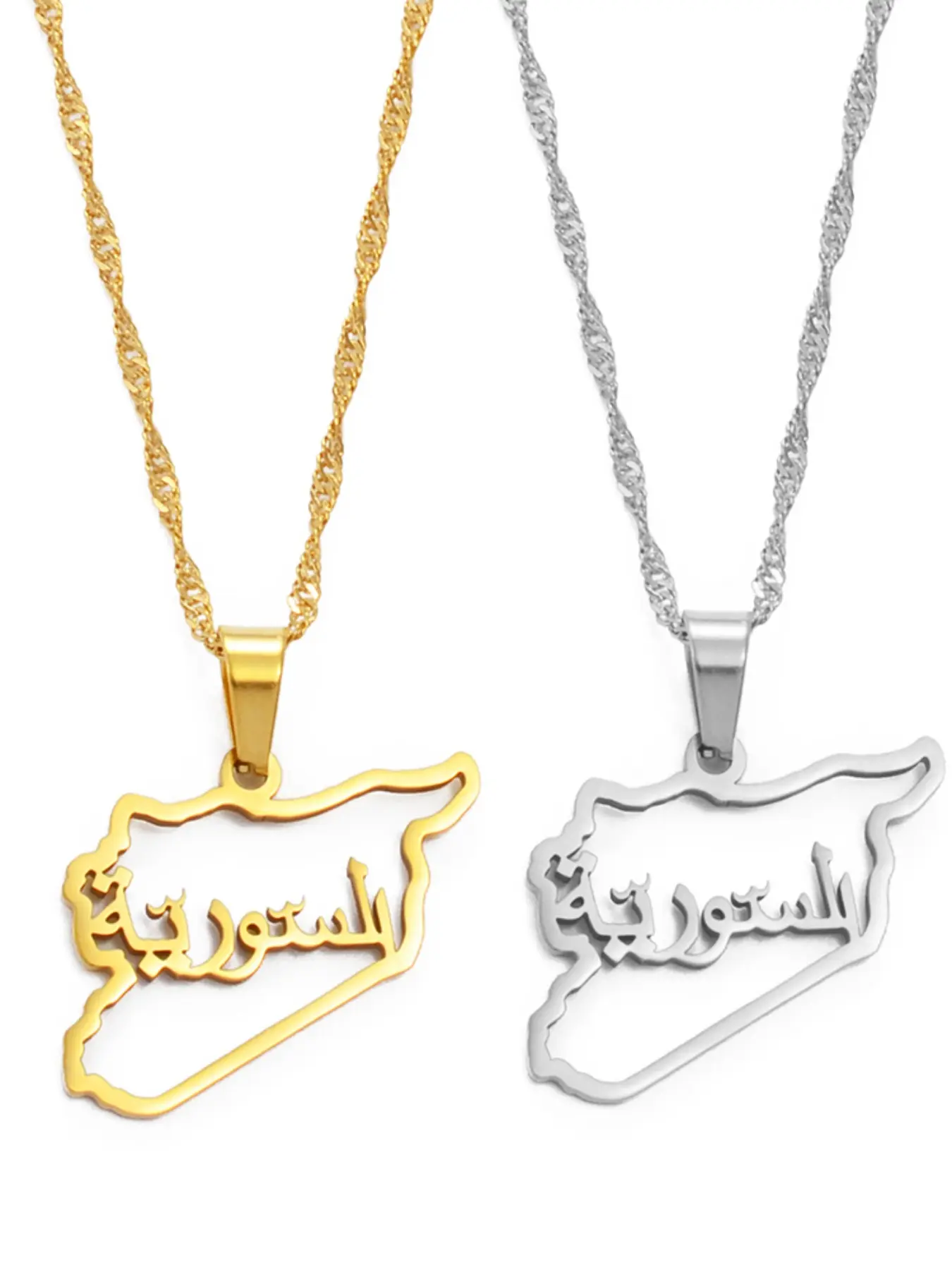 1pc Syria Map Charms Pendant Necklaces Syrians Jewelry Maps