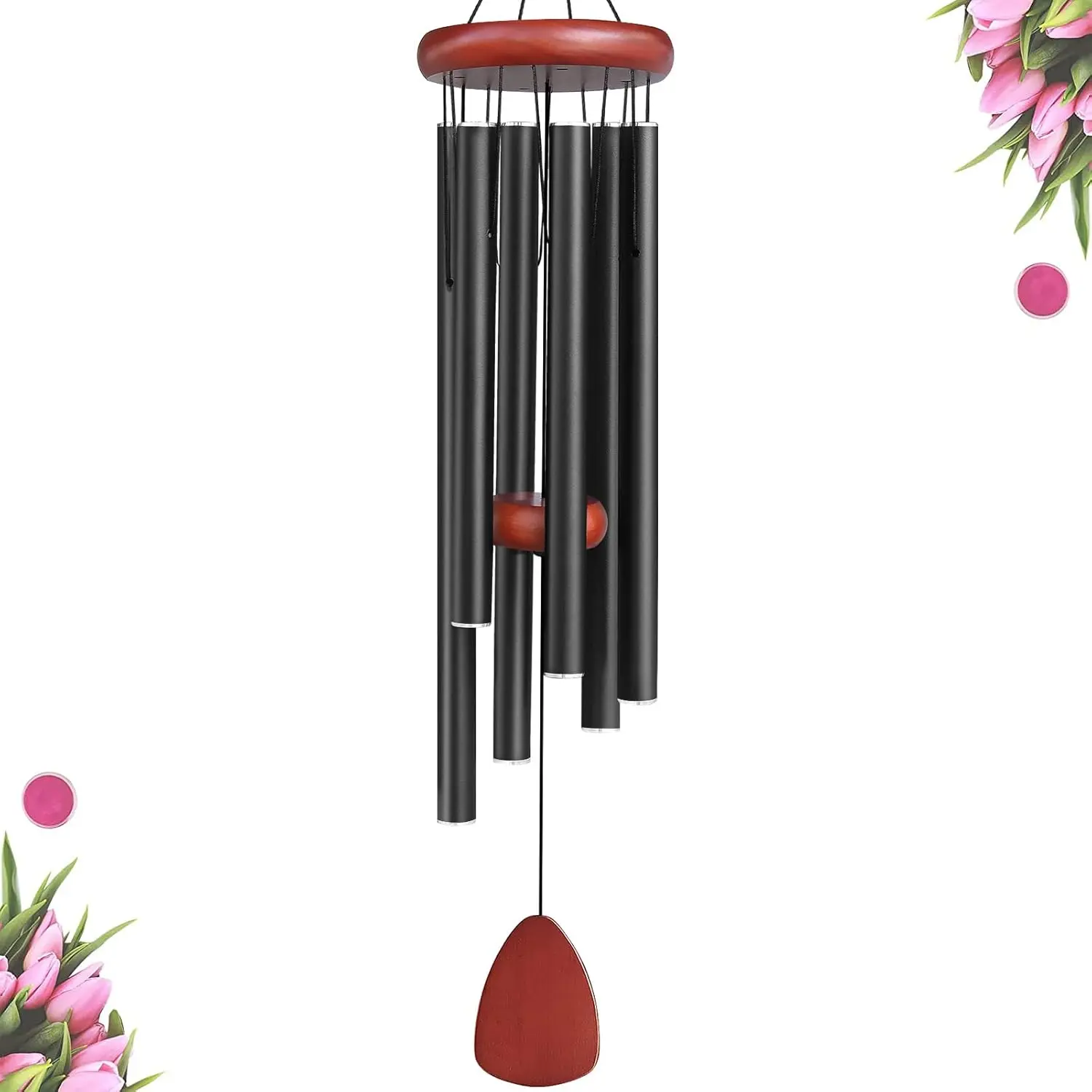 26" Aluminum Deep Tone Windchimes - B Major & Pentatonic Scale Hanging Bells, Deep B Stress Reliever, 4-Season Outdoor Garden Home Decor, Sympathy/Memorial Gift for Mom with Sleep Assistance