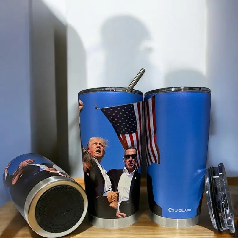 Donald J. Trump Assassination Attempt 20 oz Stainless Steel Tumbler – Hot & Cold