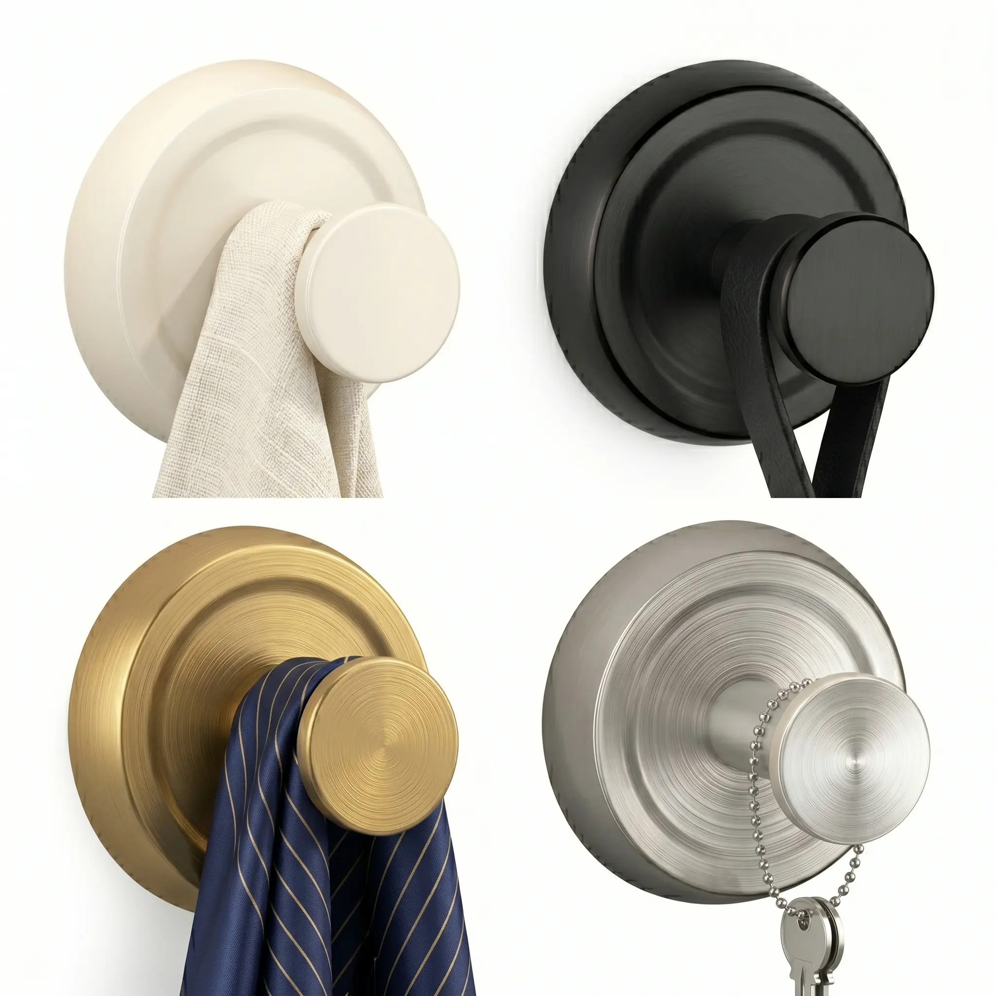2-Pack Sturdy Stainless Steel Suction Cup Hooks - No-Drill, Waterproof, Reusable, Damage-Free Home Organizer with 15 lbs Capacity, Non-Slip Suction Cup Hooks for Shower, Mirror, Smooth Tile, Bathroom Towels, Kitchen, Perfect Christmas Gift