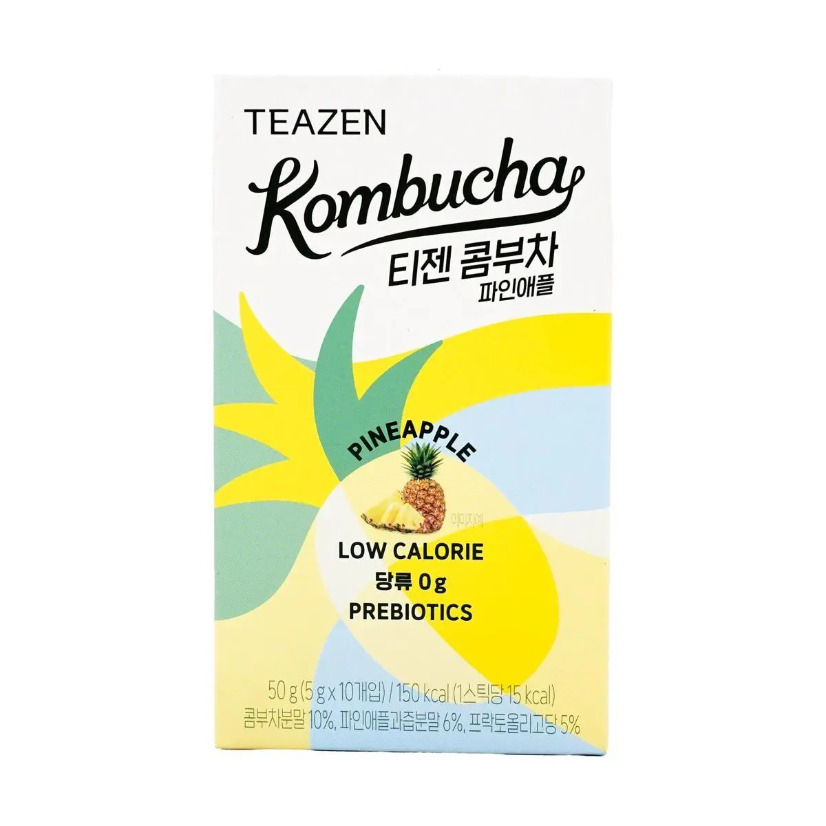Teazen Pineapple Kombucha Tea Drink Mix - 10 Sticks, 50g - BTS Recommended Probiotic Powder for Gut Health & Digestion