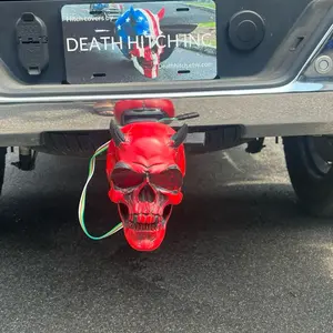 Crimson hitch cover with LED brake light