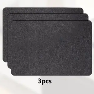 3-Pack Felt Protective Pads, Air Fryer Coffee Machine Kitchen Appliance Heat Insulation Mats, Reusable Fireproof Bar Counter Mat