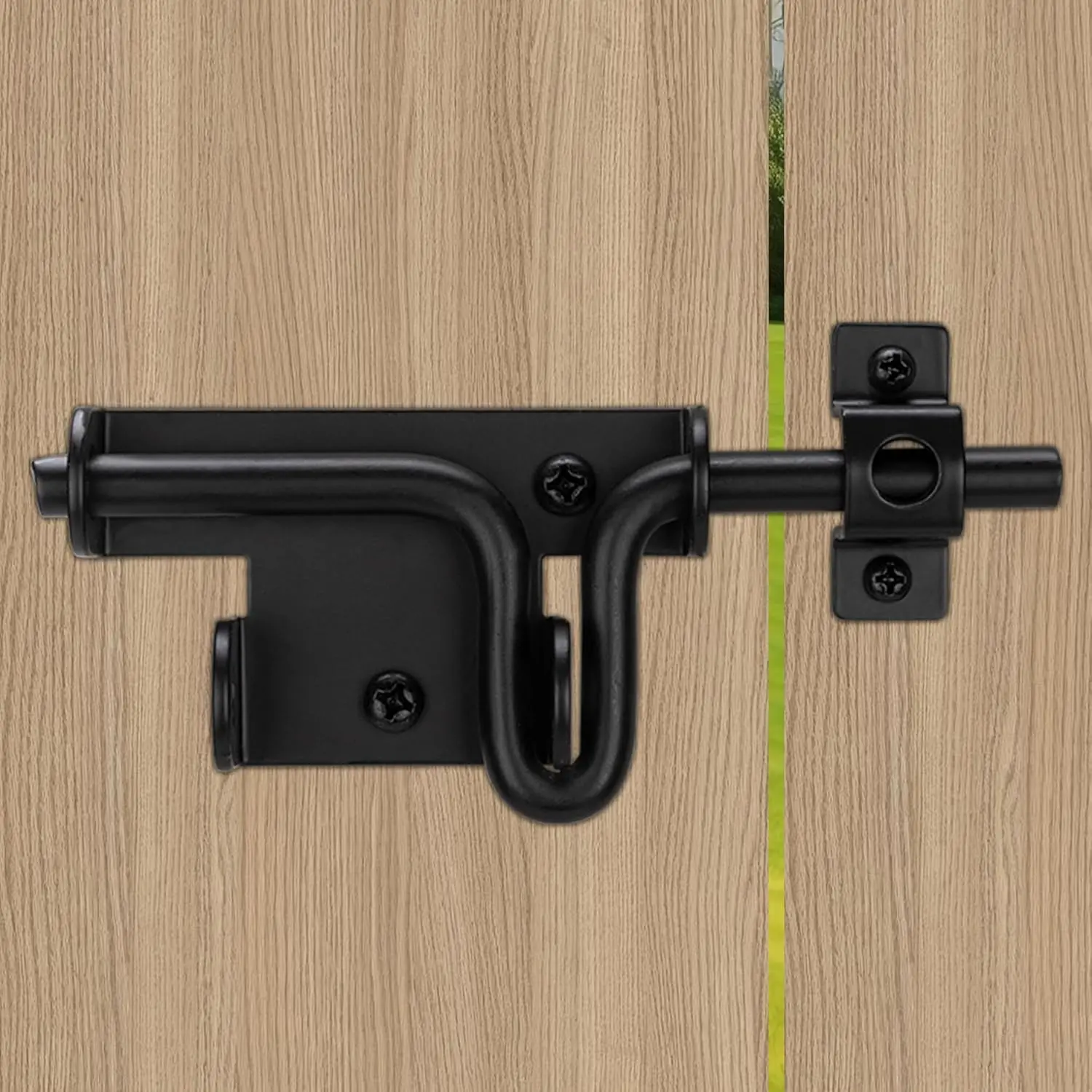 GJANSH Slide Bolt Gate Latch Door Lock, Thickened Slide Bolt Latch Gate Hardware with Locking Hole for Padlock, Suitable for Heavy Duty Wooden Fence, Shed Doors, PVC Fence, Barn Doors