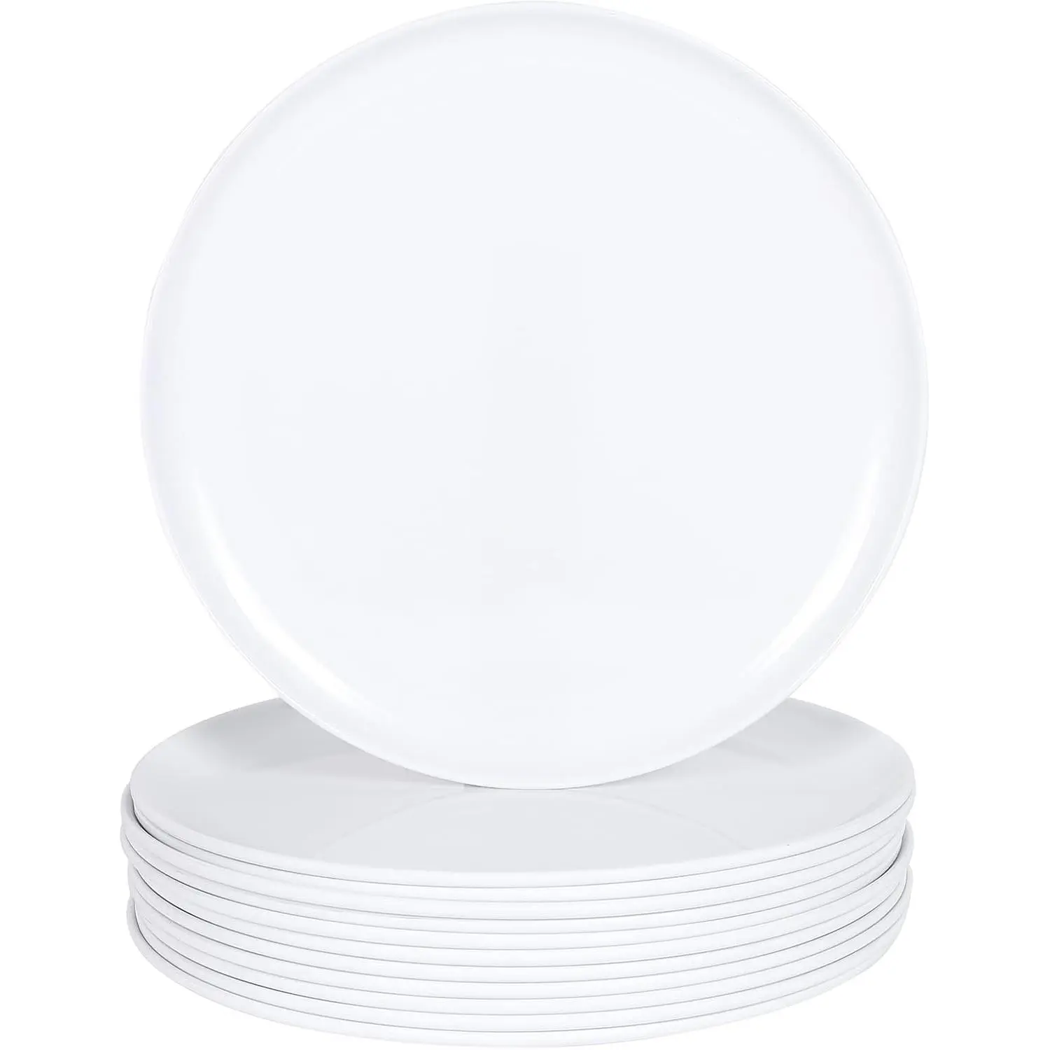 Molidiki Melamine Dinner Plate Set of 12 Lightweight Round Kitchen 10.5in Plates Set for Salad, Pasta –Unbreakable RV, Camping Dining Serving Dishes for Parties