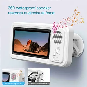 Waterproof Phone Case with Bluetooth Speaker & Bath Stand