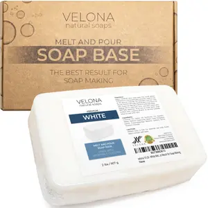 velona 2 LB - White Melt and Pour Soap Base SLS/SLES free | Natural Bars for The Best Result for Soap-Making