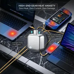 140W USB C Smart Auto Stop Charging Adapter - Auto Disconnect Charger with Full Charge Eject Device, Intelligent Power Cut-Off Protector for Safe Overnight Charging, Compatible with Phones & Tablets, Mother's Day Gift