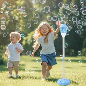 Bubble Stand Machine,Height 47 Inches Stand Up Automatic Bubble Machine for Kids,Outdoor Tall Bubble Maker with Lights,Rechargeable Standing Bubble Machine for Parties