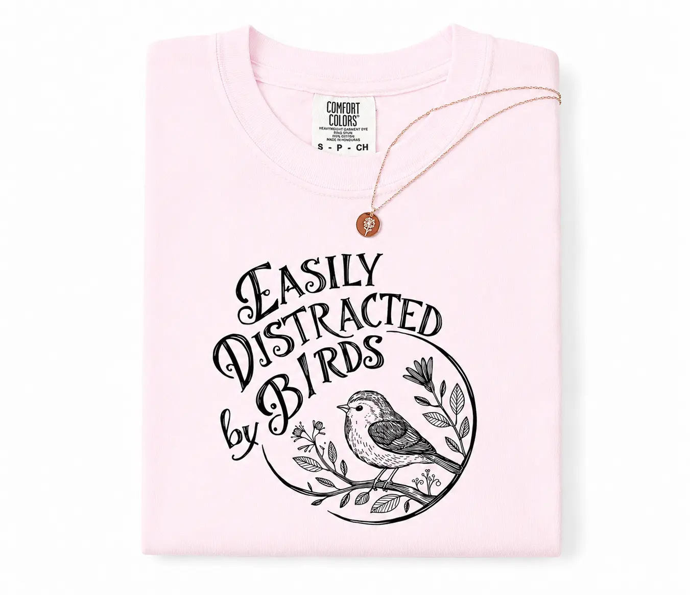 Easily Distracted By Birds Women's T-Shirt, Funny Birdwatching T-Shirt, Bird Nerd Graphic Tee