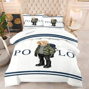 Bear Pattern Comforter Set, Soft And Durable Bedding Set, Includes 1 Quilt And 1 Or 2 Pillowcases, Daily Holiday Birthday Gift Bedroom Decoration For Children And Adults, Soft Durable Material, Comfy Bedding Set