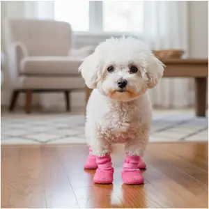 4 Pcs Dog Boots Set Anti-Slip Soft Sole Waterproof Pet Shoes for Shiba Inu Bichon Frise Corgi Poodle Daily Rainy Day Use, Waterproof Coating, Anti-Slip Grip,summervibes