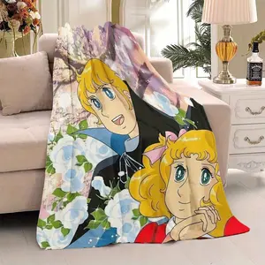 Candy Candy Anime Blanket  Traditional Style Soft Durable Fabric with Vibrant Floral  Character Design AllSeason Indoor/Outdoor Use for Home Decor Sofa Travel  Perfect Gift for Birthdays  Christmas Sofa Throw Whimsical Design Easy Care Material 2D Flat