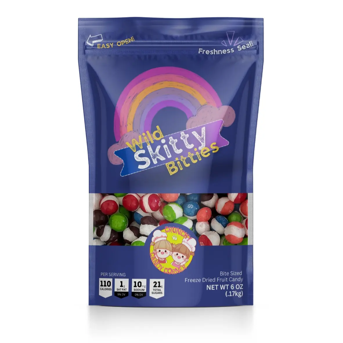 WILD SKITTY BITTIES - CRUNCHY BITE SIZED FRUIT FLAVORED CANDY