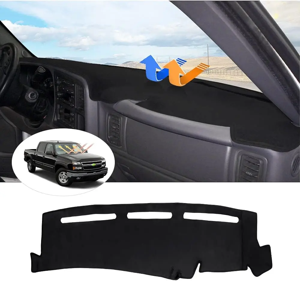 KUST Dash Cover Compatible with GMC Sierra/Chevy Chevrolet Silverado 1999-2006, GMC Yukon XL/Chevy Suburban Tahoe Avalanche 2000-2006 Dashboard Cover Mat Non-Slip Pad Carpet Sunshield Protector