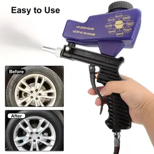 Upgraded Portable Sandblasting Machine, Ergonomic Handle, 600cc/18oz Capacity, Adjustable Gravity Air Supply, Ideal for Paint Removal & DIY Projects