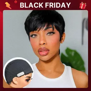 LUVME Throw On & Go Short Cut with Bangs Wig Ultra Comfort Cotton Cap Glueless Wig Hair Loss Friendly TikTokShopBlackFriday Sale — Save Big Now!