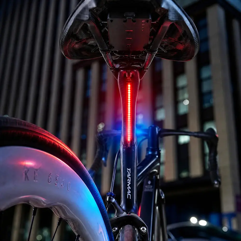 New Road Bike Seatpost Water Drop Taillight has Ultra-long Battery Life, is Waterproof, Rechargeable,and has a variety of colors and light modes to choose from(4.7 inches)