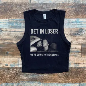Get In Loser We're Going to the Cottage Micro Ribbed Tank, Heated Rivalry Tank Top, Unisex Vintage Ilya Rozanov Shane Hollander Crop Tank Top, Y2k Crop Tank Top