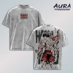 Baki Hanma Baki Vintage Washed T-Shirt, Relaxed Fit, Heavyweight Cotton, Unisex Streetwear Casual Wear, Martial Arts Graphic Tee, Gift for Anime Fans