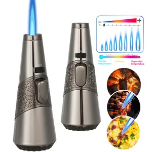 Kitchen Blow Torches,Kitchen Cooking Butane Torch Lighter With Safety Lock, Lock Fire Function, Extra-Long Flame, Powerful And Adjustable, Refillable Multi-Functional Torch, BBQ, Baking, Welding (Butane Gas Not Included) Utensils