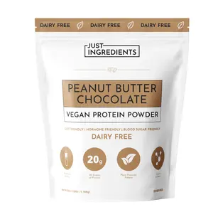 Just Ingredients Peanut Butter Chocolate Vegan Protein Powder 20g Plant-Based Protein Dairy Free Workout Supplement