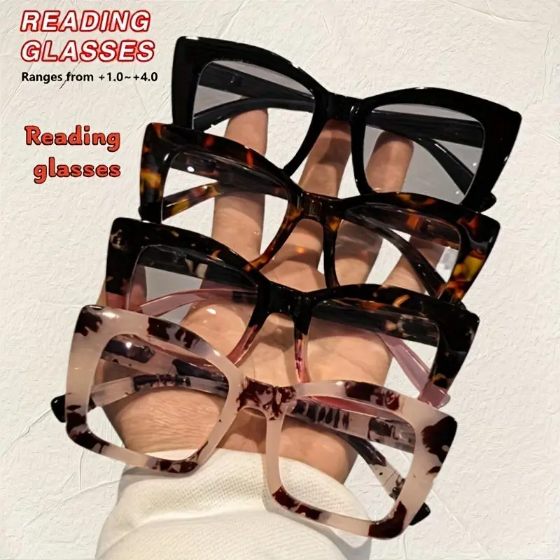 Reading Glasses, Fashion Anti-blue Light Eyeglasses for Women & Men, Fashion Eyeglasses for Work, Daily Clothing Decor, Perfect for Student, Women, and the Older, Leopard Pattern Eyeglasses
