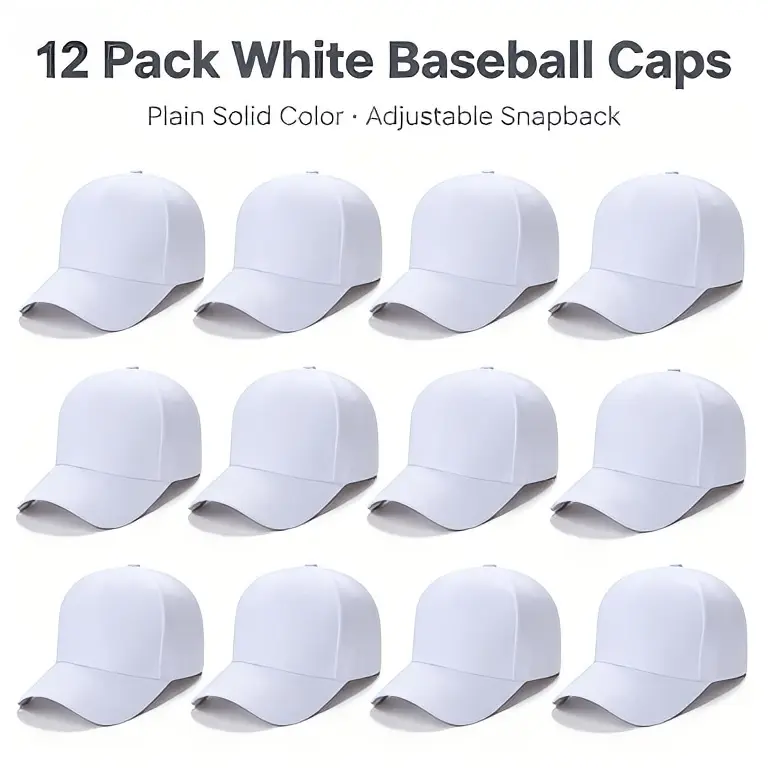 12 pieces of baseball caps, solid-color adjustable dad caps, unisex blank structure baseball caps, suitable for men's and women's outdoor sports, available for wholesale