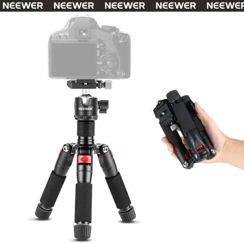 NEEWER M521 20" Portable Desktop Mini Tripod with 360° Ball Head, Adjustable Tabletop Camera Stand for DSLR, Mirrorless, Phone, Vlogging, Live Streaming & Photography tiktokshopbacktoschool, Bubble, Alloy