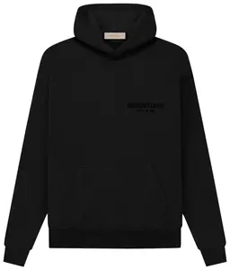 Fear of God Essentials Fleece Hoodie Stretch Limo Black Over Sized Fit