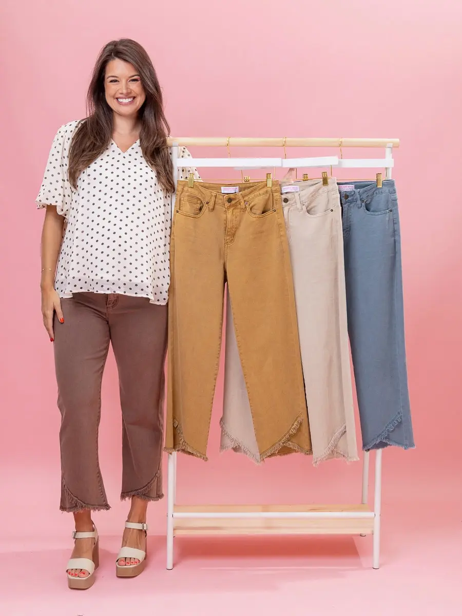 Diva Denim Cropped Straight Leg Tulip Hem Jeans | 1-20
