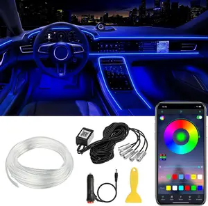 Flexible EL Wire Lights With App Control Ambient Atmosphere Strip Light Decorative Lamps 12V Car Interior Neon RGB Led Strip, Cars, Auto Parts Accessories