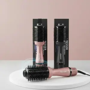 Aibesser 4-in-1 Dual Voltage Hot Air Handle Volumizer Hair Dryer Straightener Curler with Ceramic Tourmaline Ionic Curling Brush Lightweight Plug，Dryer/Curler/Straightener/Scalp Massager, Anti-Scald Bristles, Intelligent Heat,  Hair Flat Iron Hotcomb