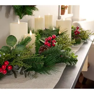 4' Berry, Pine & Eucalyptus Garland by Valerie