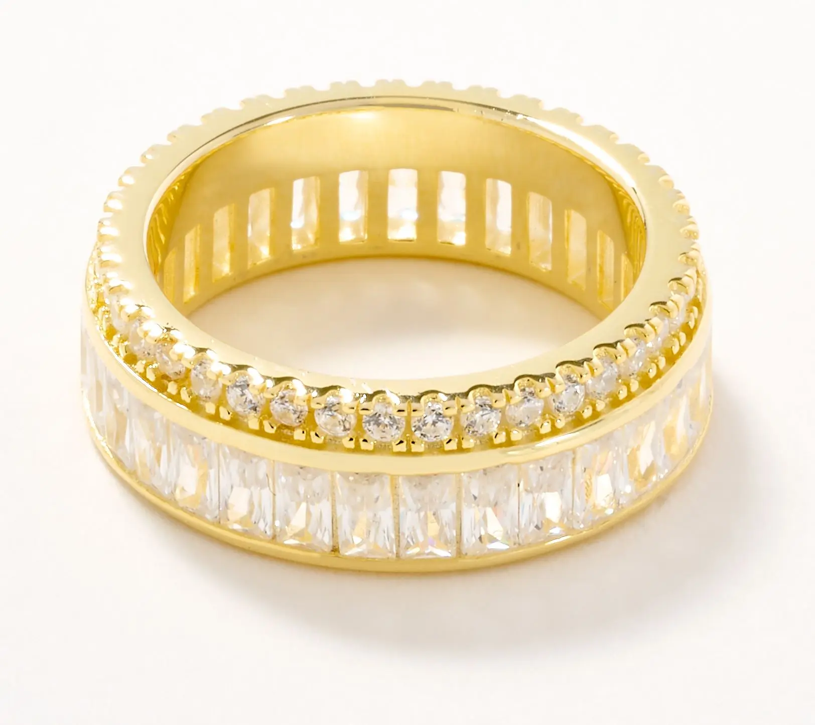 Diamonque Classics Baguette & Round Eternity Band Ring Diamonque Classics Baguette & Round Eternity Band Ring