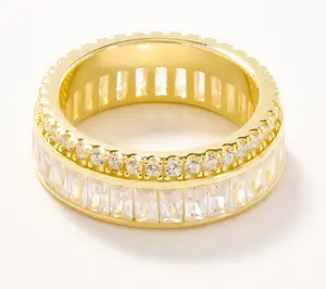 Diamonque Classics Baguette & Round Eternity Band Ring