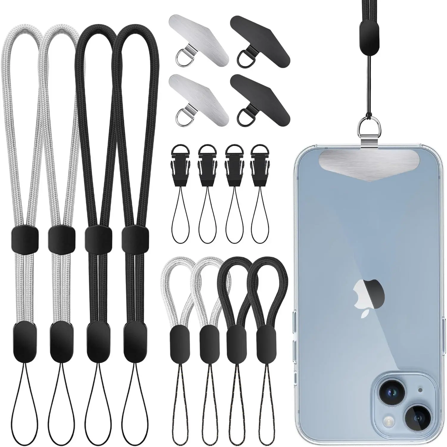 GBTKaptron Adjustable Phone Wrist Lanyard - 4 Pack Wrist Strap, Quick Release & Metal Tether Tab Smartphone Cellphone phone charm