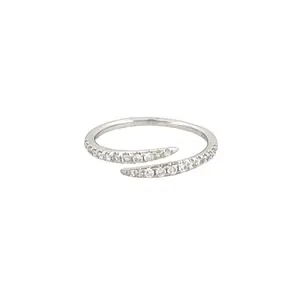14K Gold 1.5MM Open Wrapped Diamond Band
