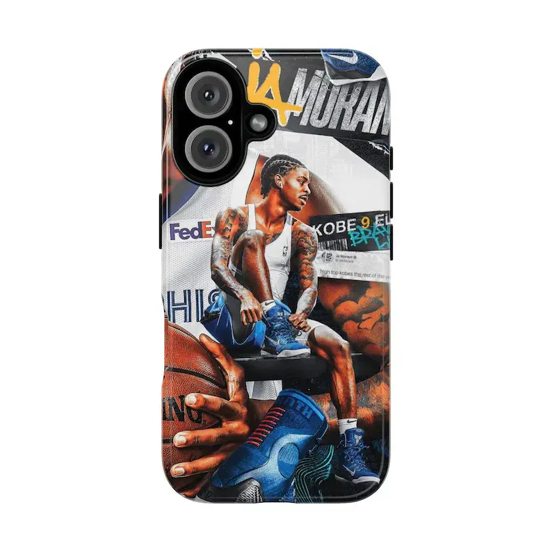 Ja Morant Basketball Collage Phone Case |   Dual-Layer Protective Coverfor iPhone17 ProMax /16/15/14/13/12/11 Plus for Samsung phones, suitable for both men and women,  Perfect Gift for Women Men.A gift for the fans