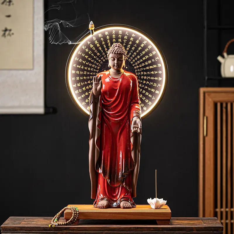 Western Three Saints Ceramic Buddha Statue, Decoration from Amitabha Buddha Guanyin to Bodhisattva Chinese Home Zen Decoration